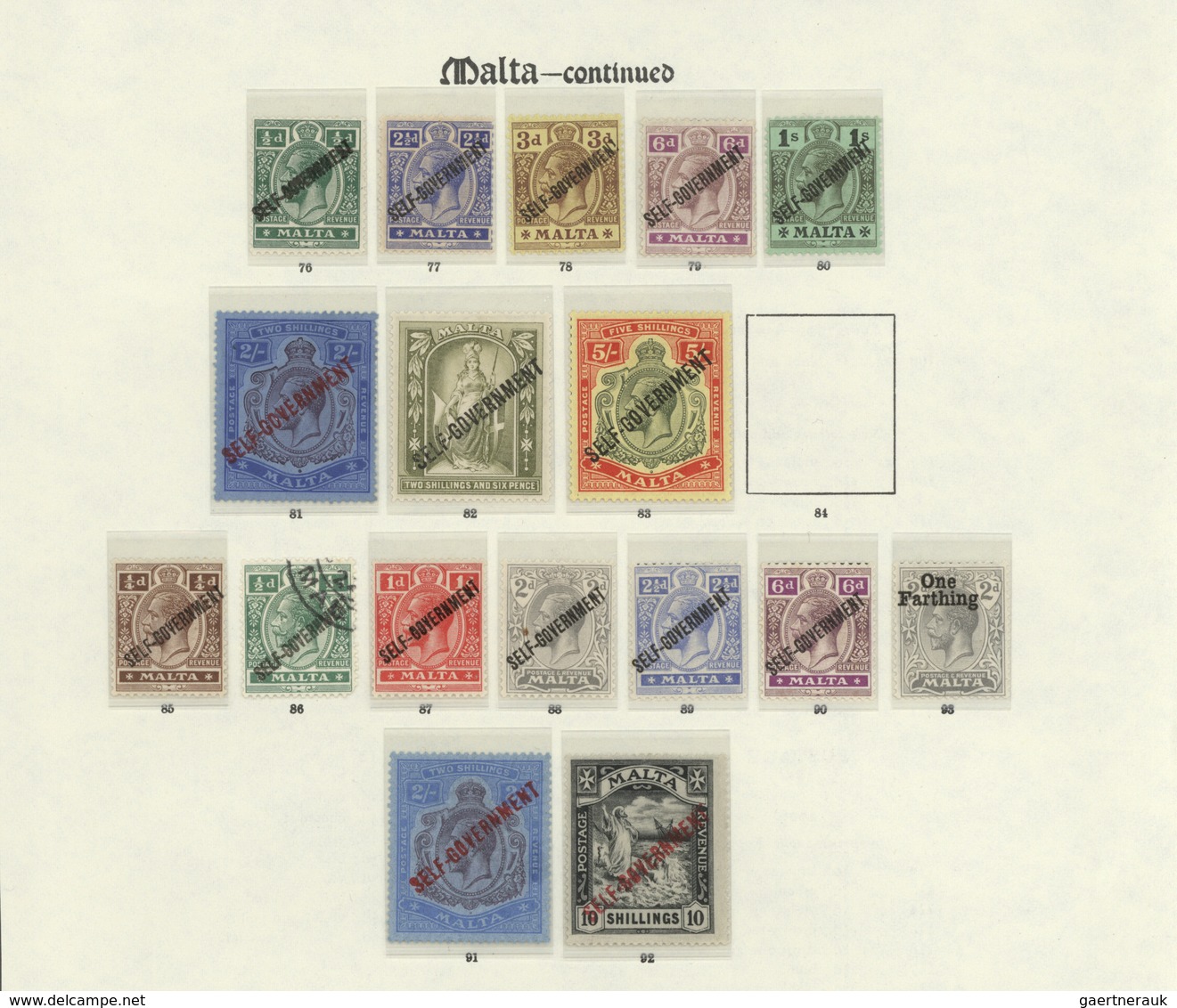 Malta: 1863-1937, Collection Of About 160 Stamps, Most Of Them Mint, Some Used, From The Early QV ½d - Malte