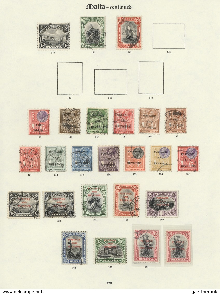 Malta: 1863-1937, Collection of about 160 stamps, most of them mint, some used, from the early QV ½d