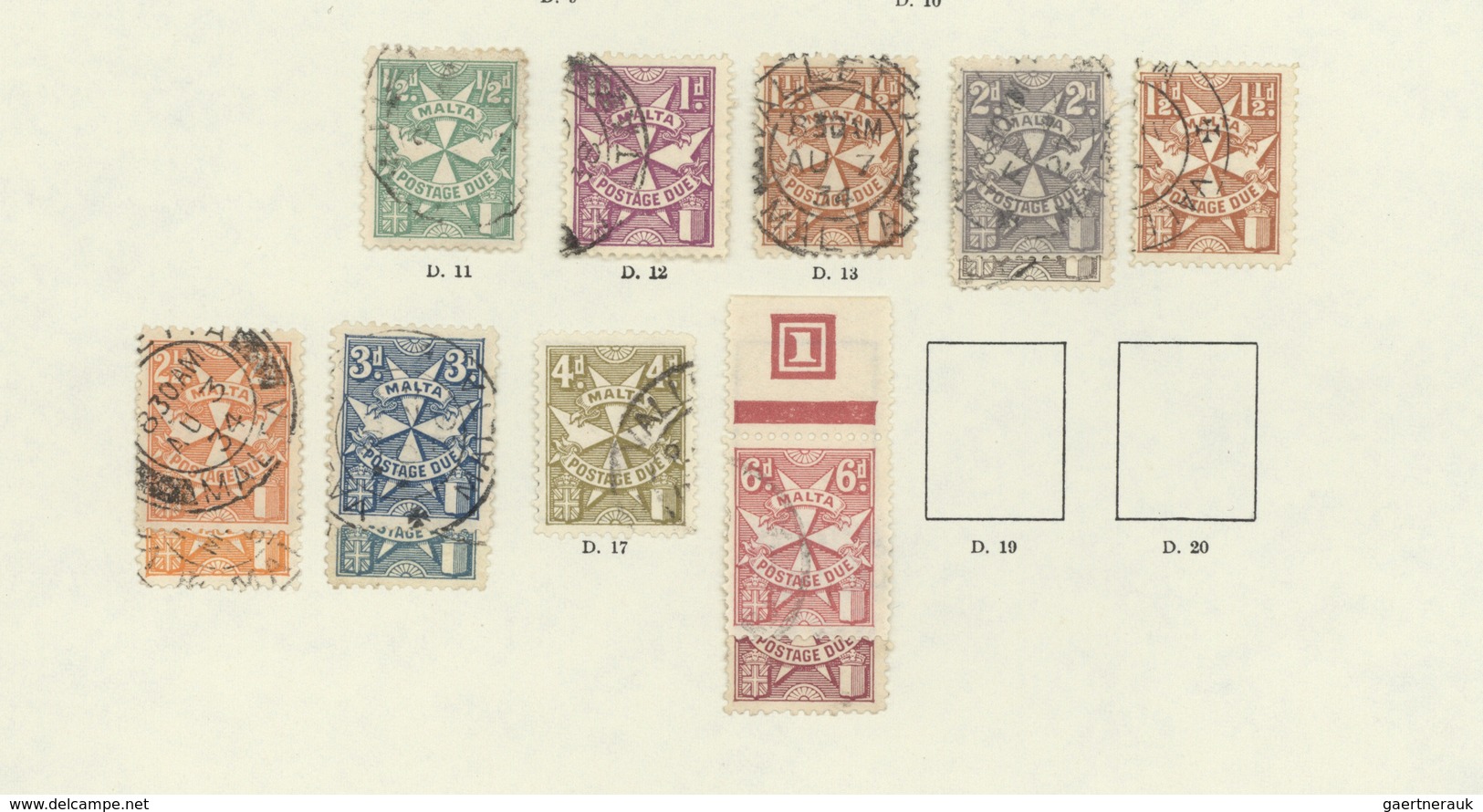 Malta: 1863-1937, Collection of about 160 stamps, most of them mint, some used, from the early QV ½d