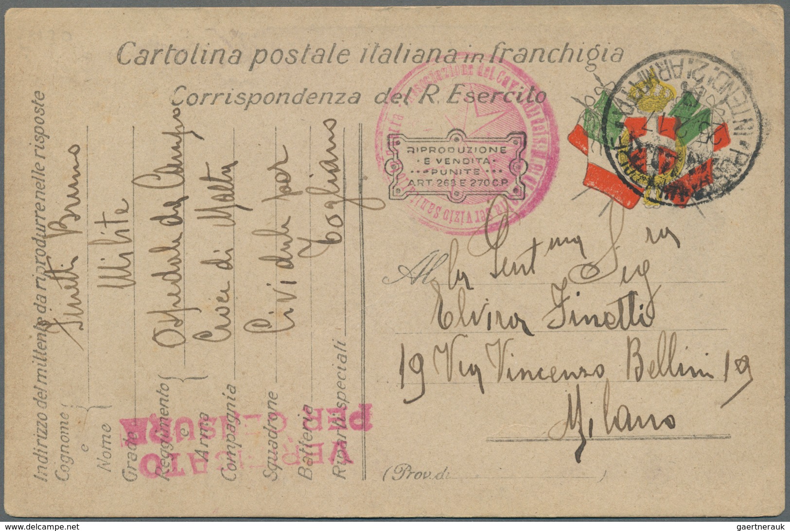 Malta: 1915/1918, Maltese Order Voluntary Medical Service In WWI, Group Of 20 Field Post Cards (Aust - Malta