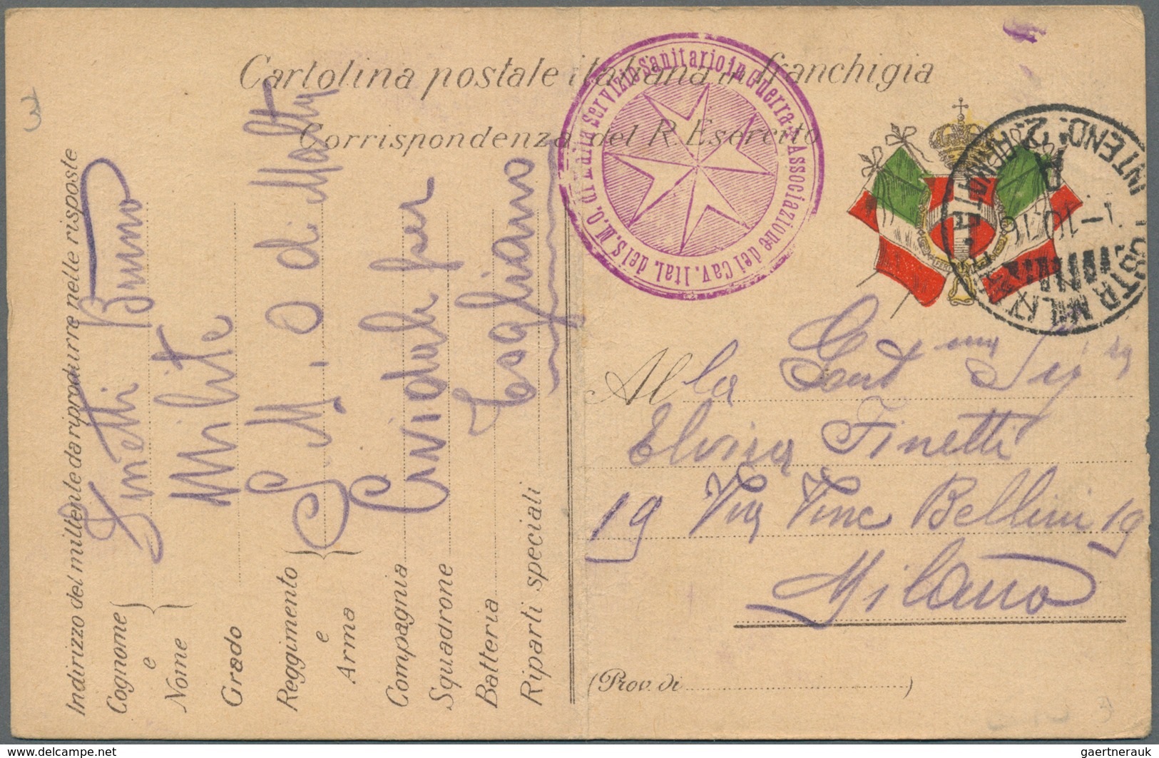 Malta: 1915/1918, Maltese Order Voluntary Medical Service In WWI, Group Of 20 Field Post Cards (Aust - Malte