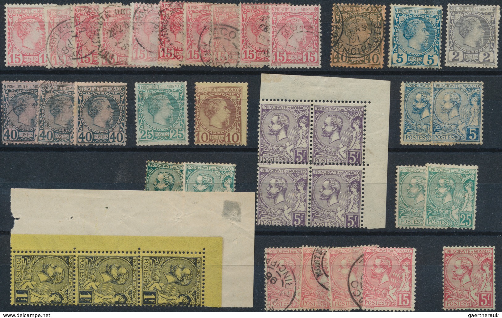 Monaco: 1885/1901, Prince Charles/Albert Issues, Mint And Used Lot Of More Than 180 Stamps Incl. Uni - Ongebruikt