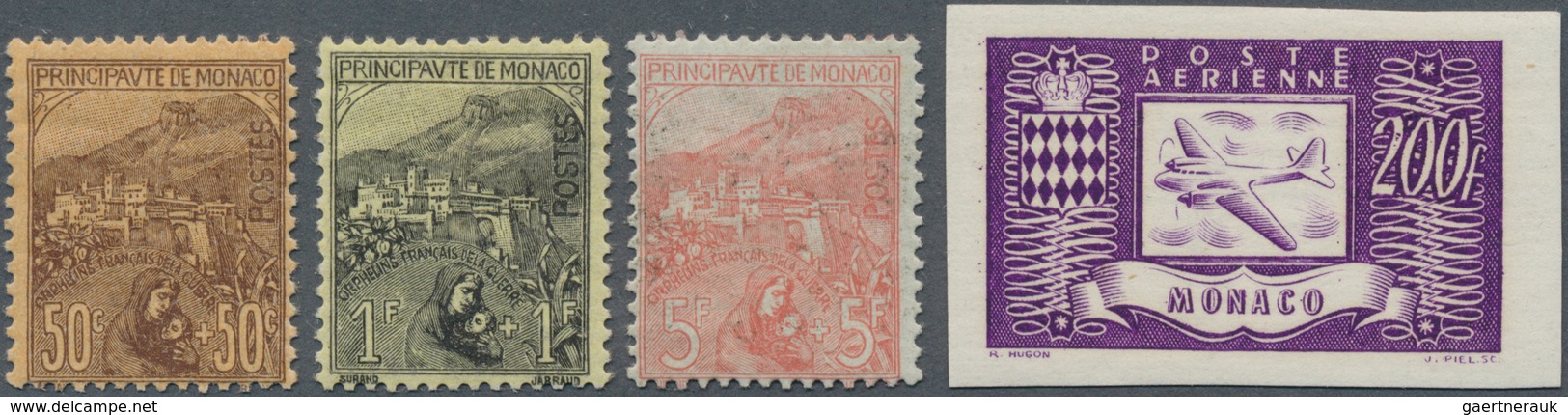 Monaco: 1919/1980 (ca.), Mint And Used Assortment On Stockcards, E.g. 1919 War Orphans Complete Set - Neufs