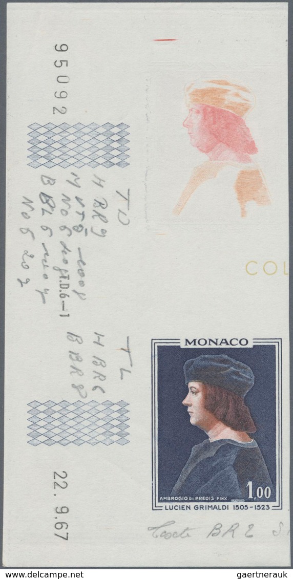 Monaco: 1946/1967, Collection Of Apprx. 100 Imperforate Stamps/imperforate Proofs, Incl. 16 Colour P - Neufs