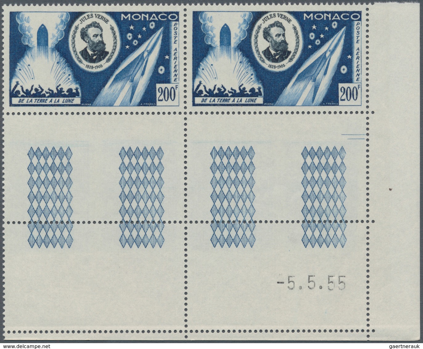 Monaco: 1955, 50 Years Death Of Jules Verne 200fr. ‚Start Of Rocket Nike‘ In A Lot With 61 Stamps Wi - Nuevos