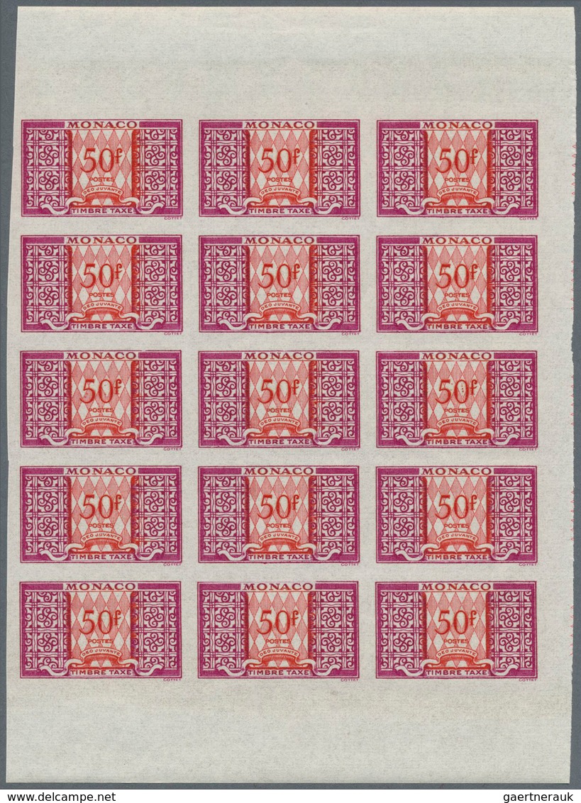 Monaco - Portomarken: 1946/1950, 10c. To 50fr., Eleven Values (without 100fr. Which Was Issued In 19 - Taxe