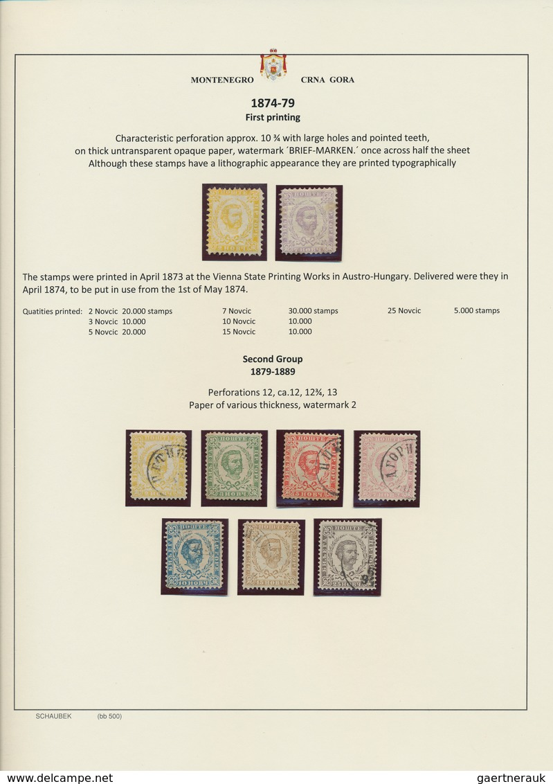 Montenegro: 1873/1913: Nice, Specialized Collection With Perforations, Overprint Errors, Varieties, - Montenegro