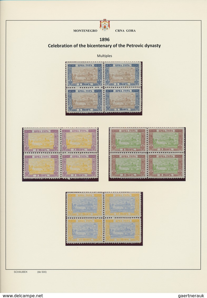 Montenegro: 1873/1913: Nice, Specialized Collection With Perforations, Overprint Errors, Varieties, - Montenegro