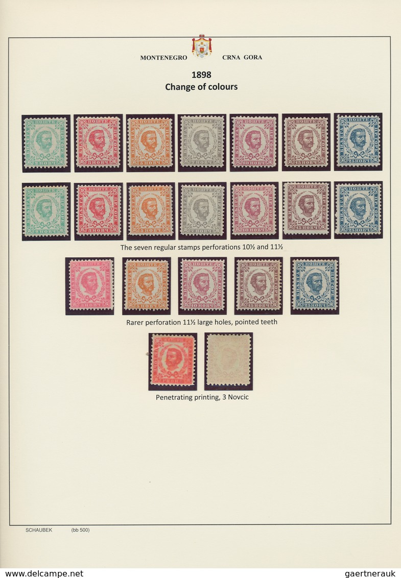 Montenegro: 1873/1913: Nice, Specialized Collection With Perforations, Overprint Errors, Varieties, - Montenegro