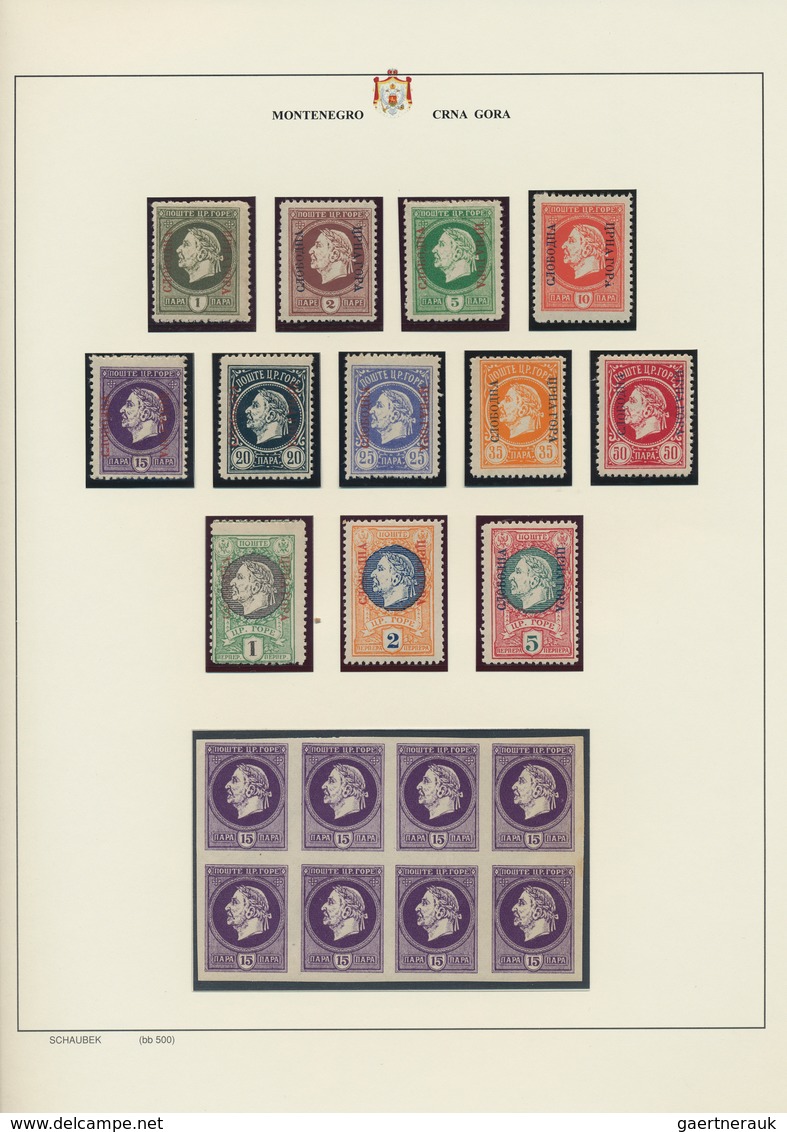 Montenegro: 1873/1913: Nice, Specialized Collection With Perforations, Overprint Errors, Varieties, - Montenegro