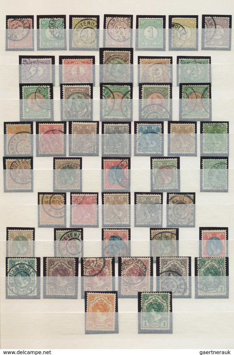 Niederlande: 1852/1910 (ca.), Used And Mint Collection On Stockpages, From 1st Issue, 1905 10gld. Or - Lettres & Documents
