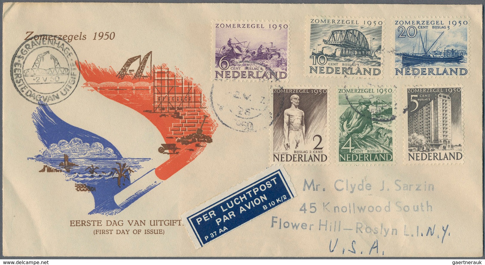 Niederlande: 1950/1964 (ca.), Bestand Von Ca. 40 Ersttagsbriefen Mit Kompletten Sätzen Dabei Viele B - Lettres & Documents