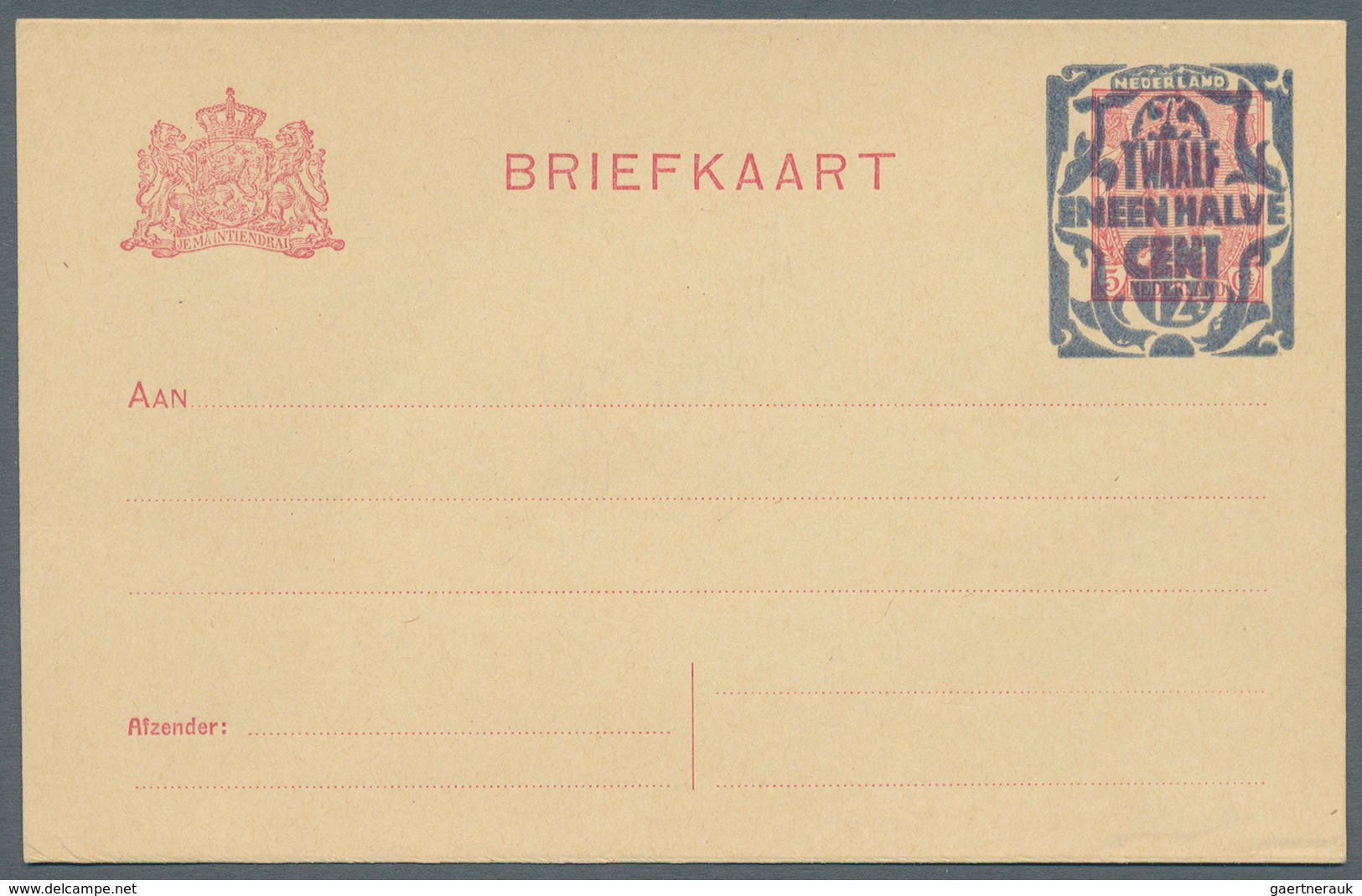 Niederlande - Ganzsachen: Ca 1920: Ca 26 Verschiedene Nicht Verausgabte Überdruckprovisorien Von Gan - Material Postal