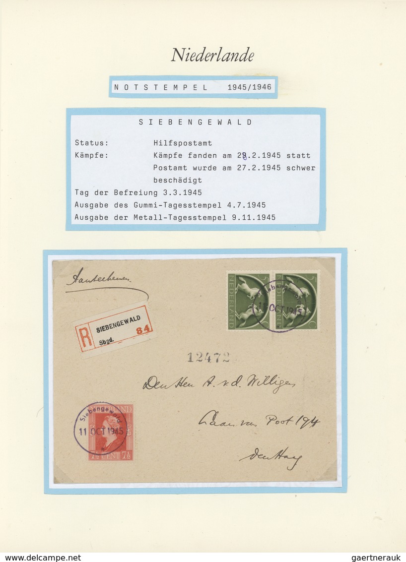 Niederlande - Stempel: 1945/1946, EMERGENCY CANCELLATIONS, Collection With Ca. 30 Covers, Comprising - Marcophilie