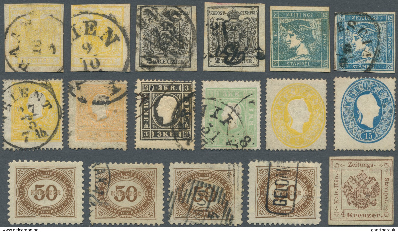 Österreich: 1850/1938 (ca.), Dubletten Auf Steckkarten Mit Etlichen Besseren Ausgaben U.a. Netter Kl - Autres & Non Classés