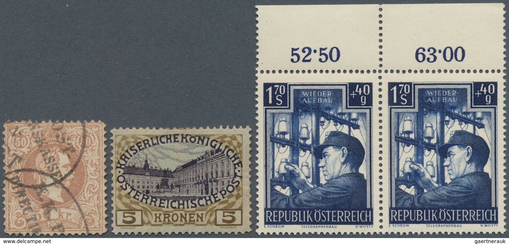 Österreich: 1850-1960 Ca.: Posten Mit Mehreren Hundert Marken Auf Steckseiten, Ab Der Ersten Ausgabe - Otros & Sin Clasificación