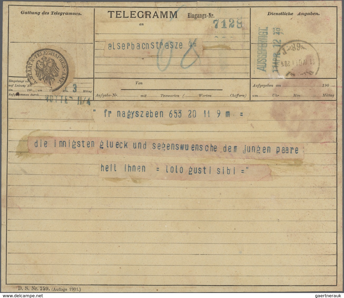 Österreich: 1880/1980 (ca): Mehrere Hundert Telegramme, Telegrammaufgabescheine, Etc. Aus  Allen Tei - Otros & Sin Clasificación