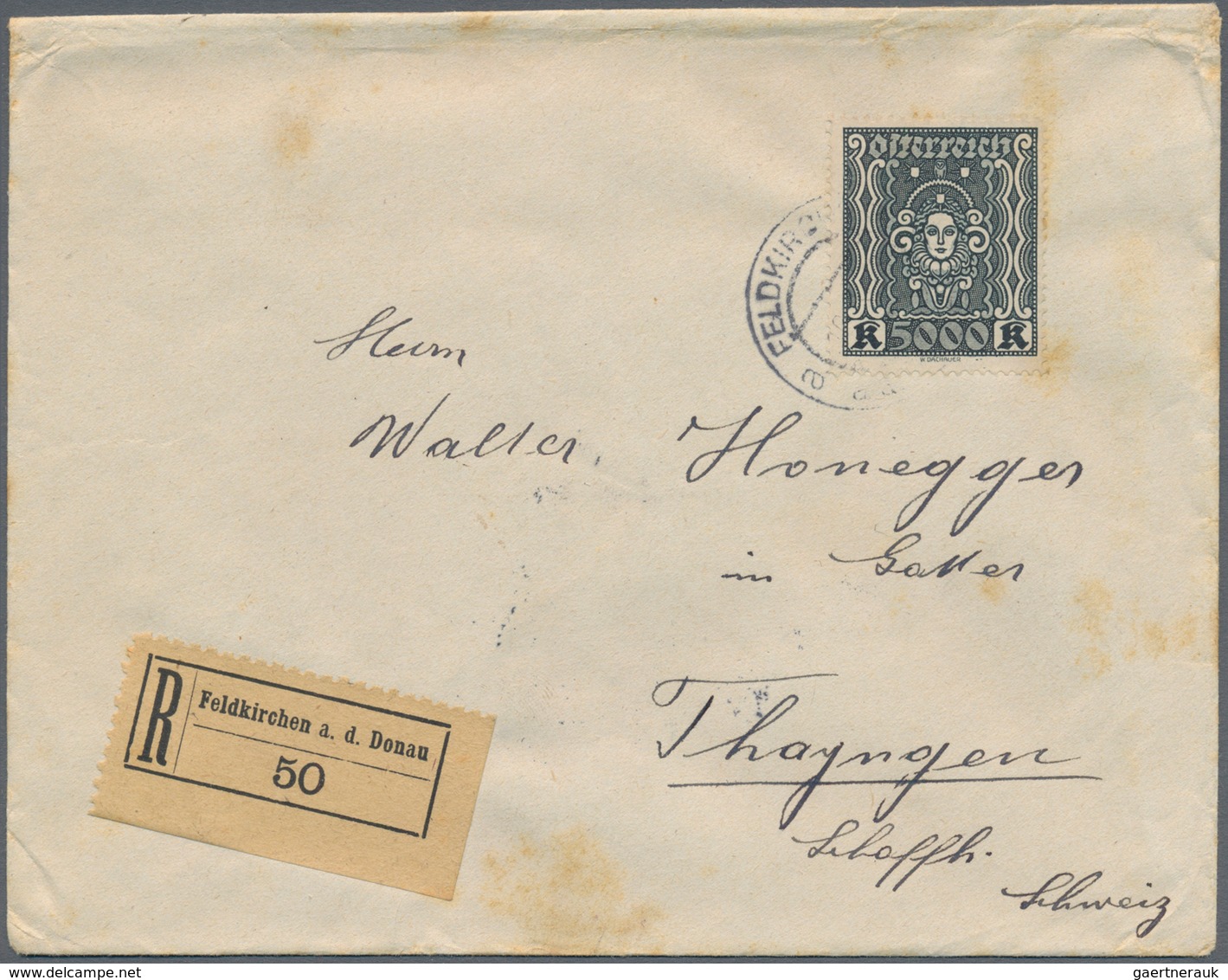 Österreich: 1921/1923, Interessante Korrespondenz Mit 19 Einschreibebriefen Nach Thayngen In Die Sch - Autres & Non Classés