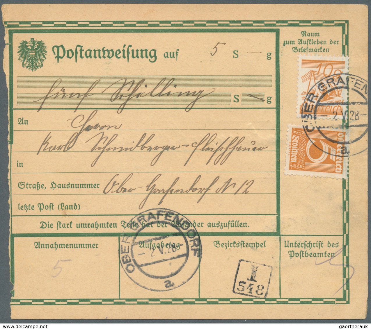 Österreich: 1928, Ungewöhnlicher Bestand Mit 46 POSTANWEISUNGS-FORMULAREN Meist Mit 15 Gr.-Frankatur - Autres & Non Classés