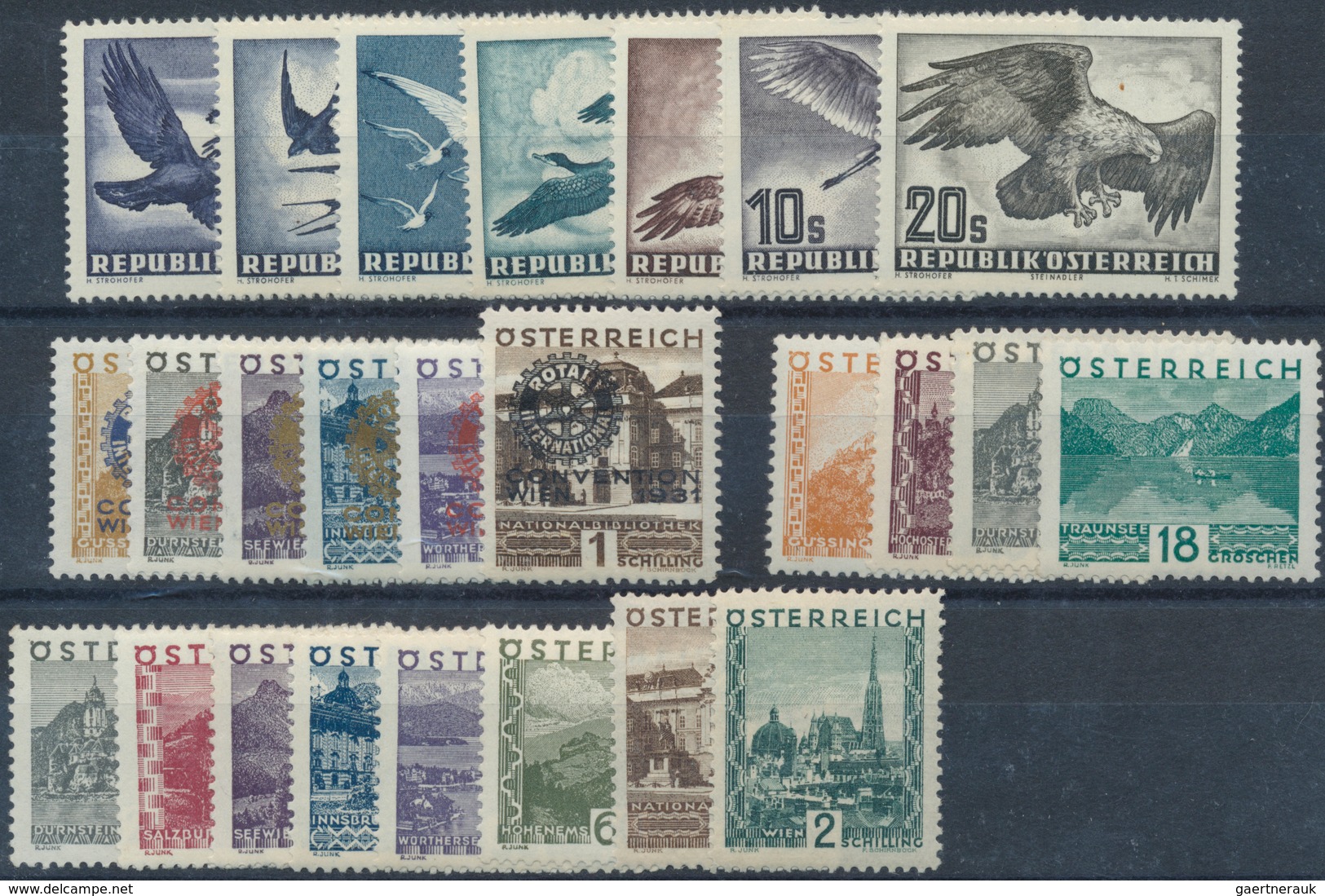 Österreich: 1929/1952, Postfrisches/ungebrauchtes Steckkartenlot Mit Besseren Ausgaben: Feimarken La - Otros & Sin Clasificación