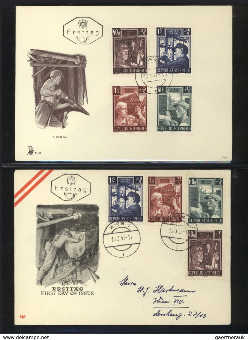Österreich: 1945/1983, sehr gehaltvolle und weitgehend komplette Sammlung der Ersttagsbriefe, die An