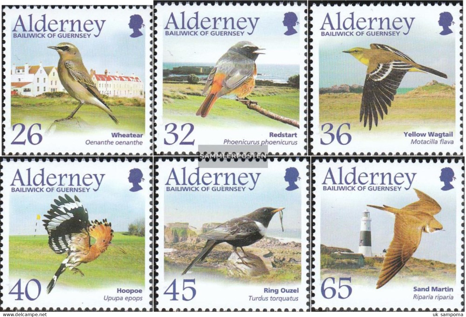 United Kingdom - Alderney 236-241 (complete Issue) Unmounted Mint / Never Hinged 2004 Migratory Birds: Sperlingsvögel - Alderney