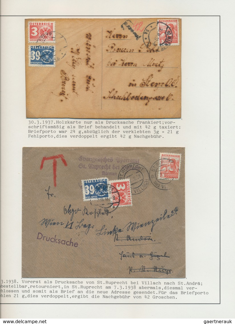 Österreich - Portomarken: 1925/38, Große Spezial-Sammlung Von Etwa 250 Nachporto-Belegen Ab Währungs - Impuestos