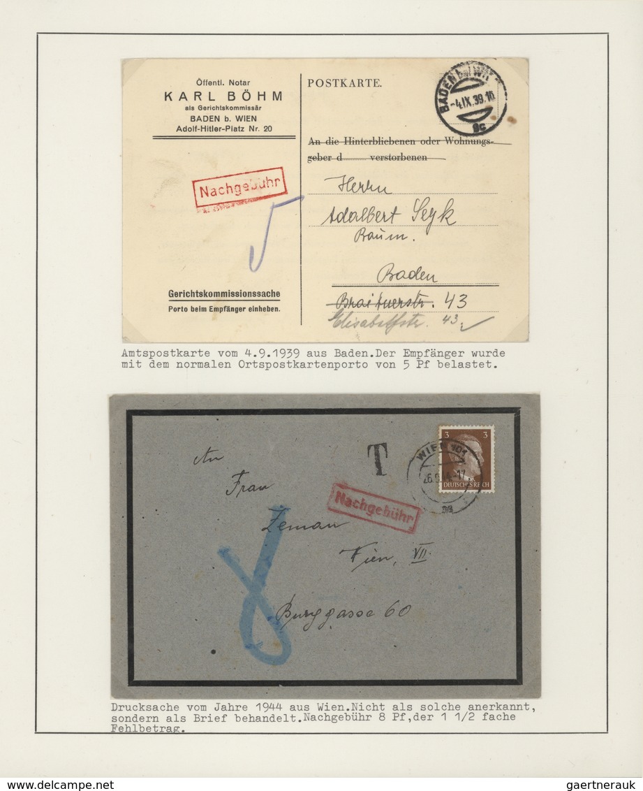 Österreich - Portomarken: 1938/45, Große Spezial-Sammlung Von Etwa 150 Nachporto-Belegen Ab Währungs - Impuestos