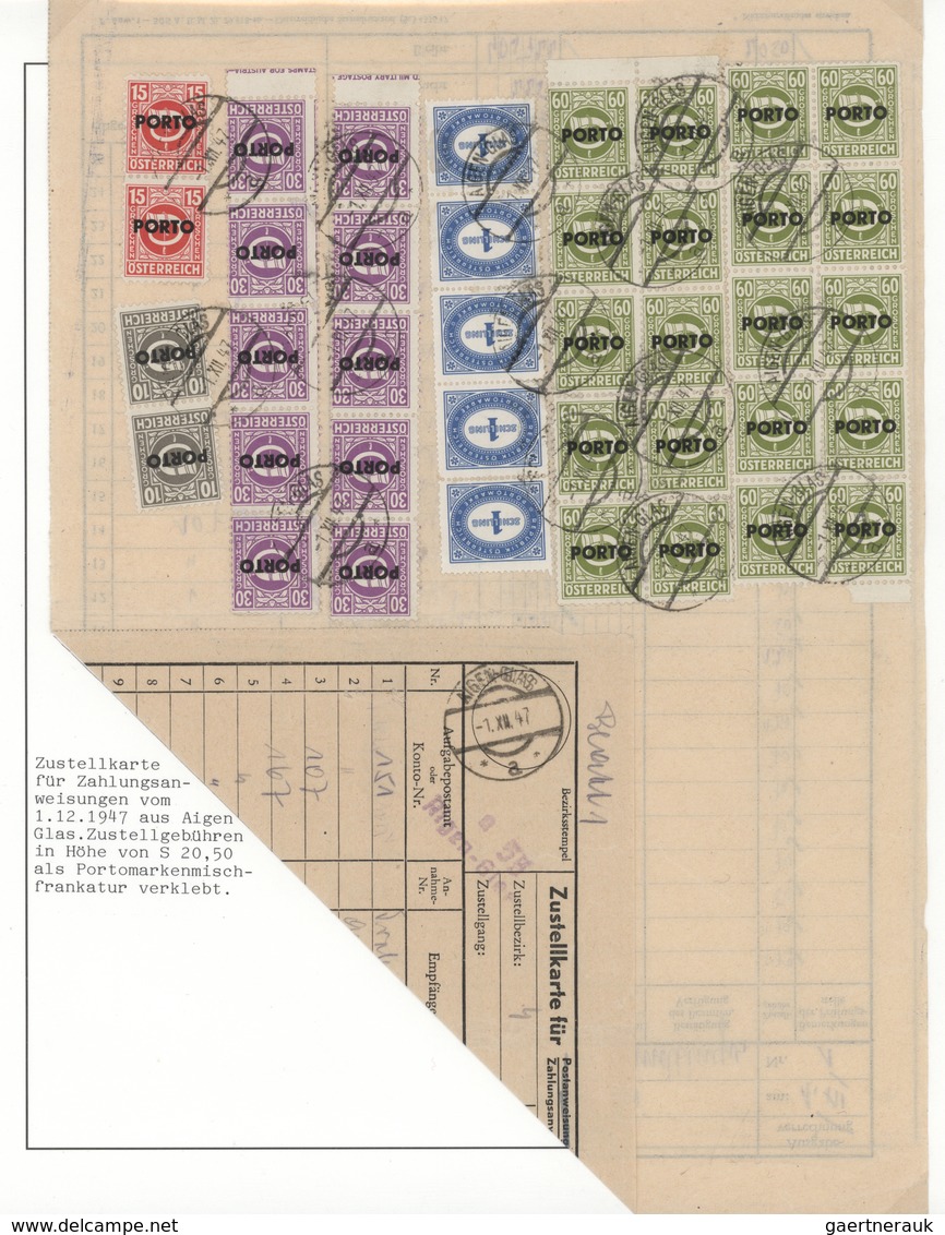 Österreich - Portomarken: 1945 (Mai)/1949(Juni), Große Spezial-Sammlung von über 300 Nachporto-Beleg