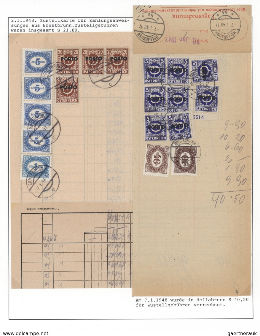 Österreich - Portomarken: 1945 (Mai)/1949(Juni), Große Spezial-Sammlung von über 300 Nachporto-Beleg