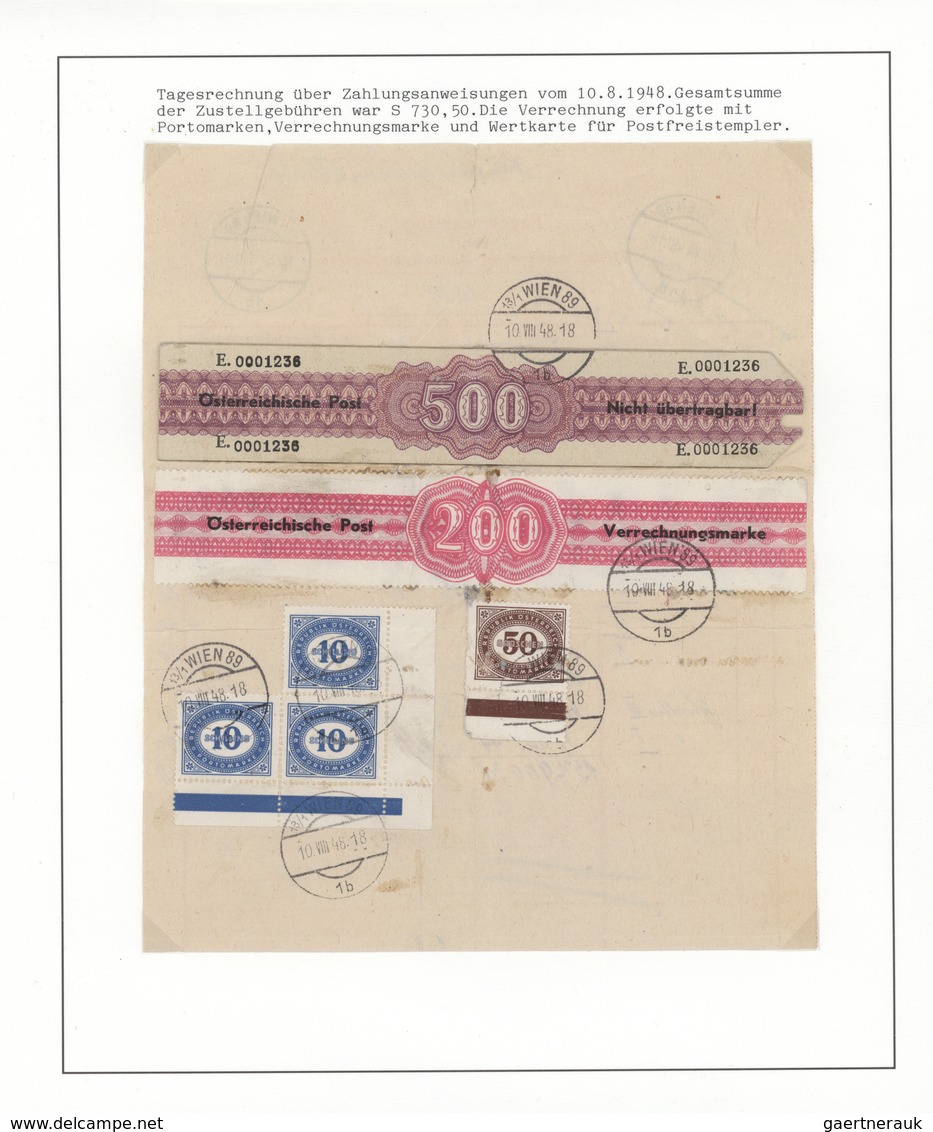Österreich - Portomarken: 1945 (Mai)/1949(Juni), Große Spezial-Sammlung von über 300 Nachporto-Beleg