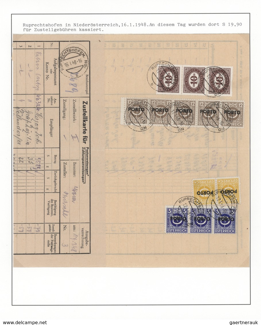 Österreich - Portomarken: 1945 (Mai)/1949(Juni), Große Spezial-Sammlung von über 300 Nachporto-Beleg