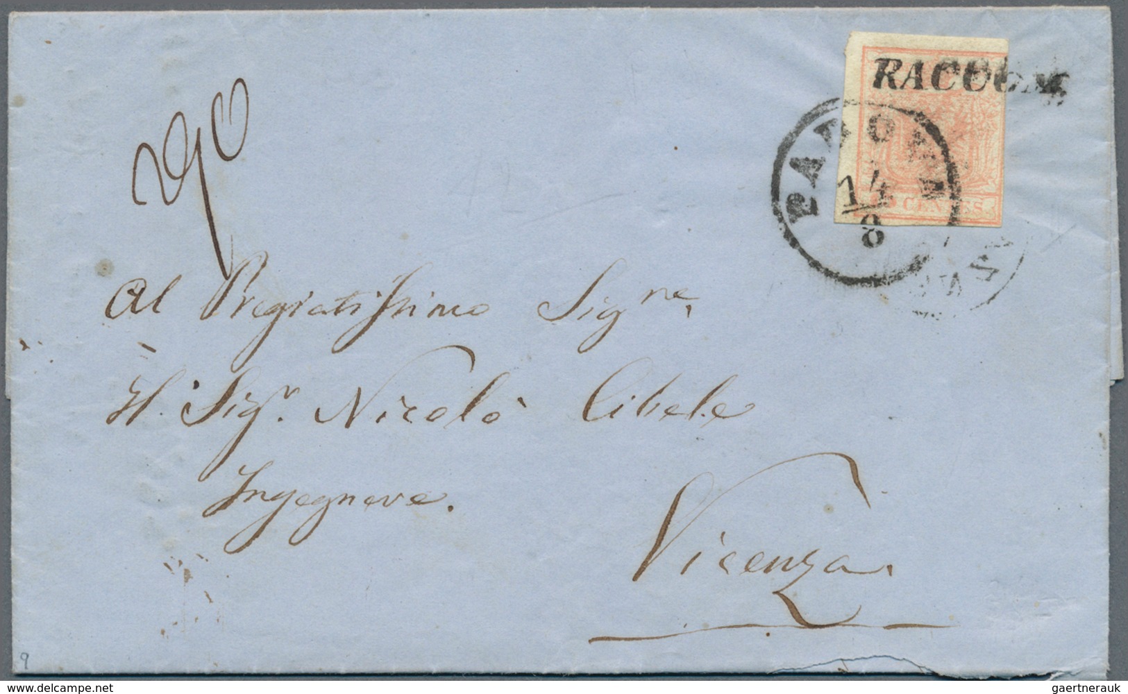 Österreich - Lombardei und Venetien: 1850/1857, Konvolut mit 20 frankierten Briefen der 1.Ausgabe. D
