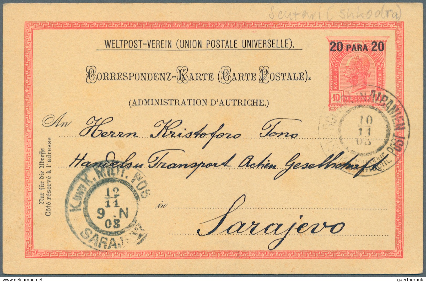 Österreichische Post In Der Levante: 1866/1918, 22 Belege Ohne Constantinpel Und Smyrna, Dabei U. A. - Levant Autrichien