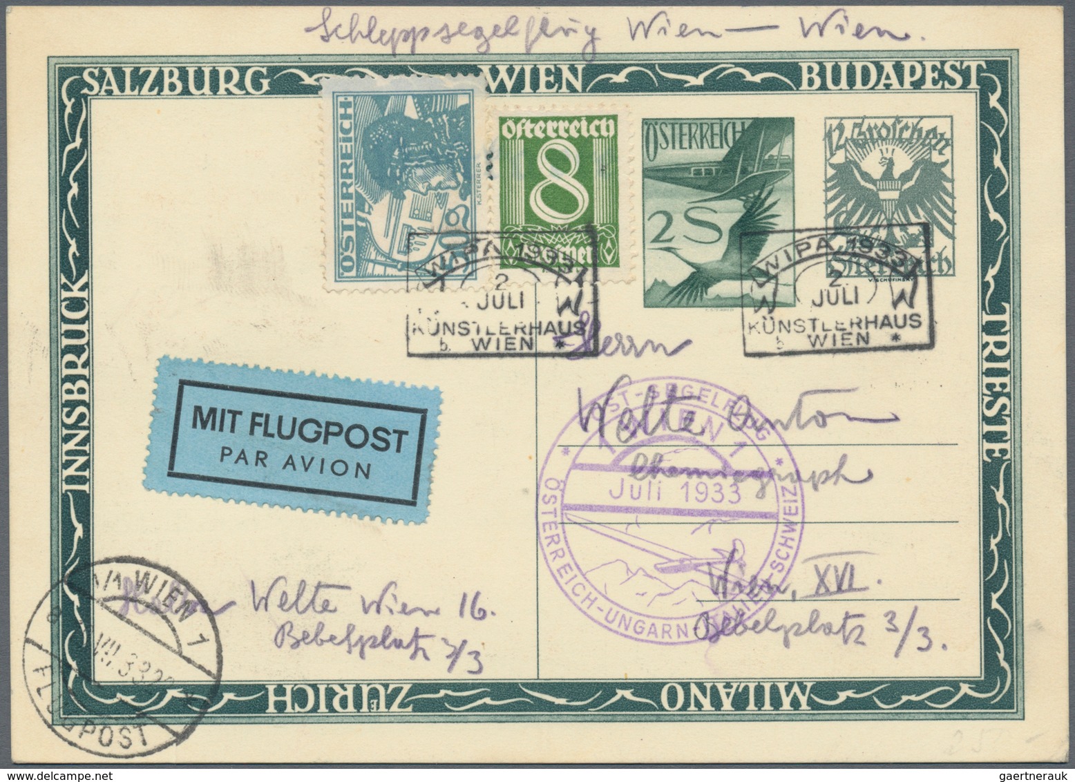 Österreich - Flugpost: 1918/1938, gehaltvolle Sammlung mit über 250 Flugpostbelegen, chronologisch s