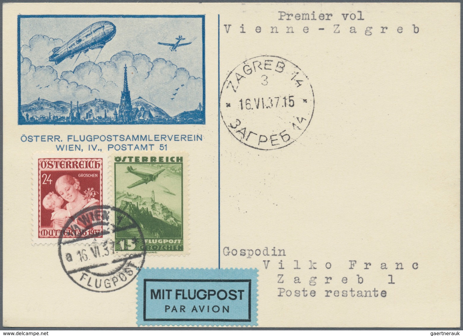 Österreich - Flugpost: 1918/1938, gehaltvolle Sammlung mit über 250 Flugpostbelegen, chronologisch s