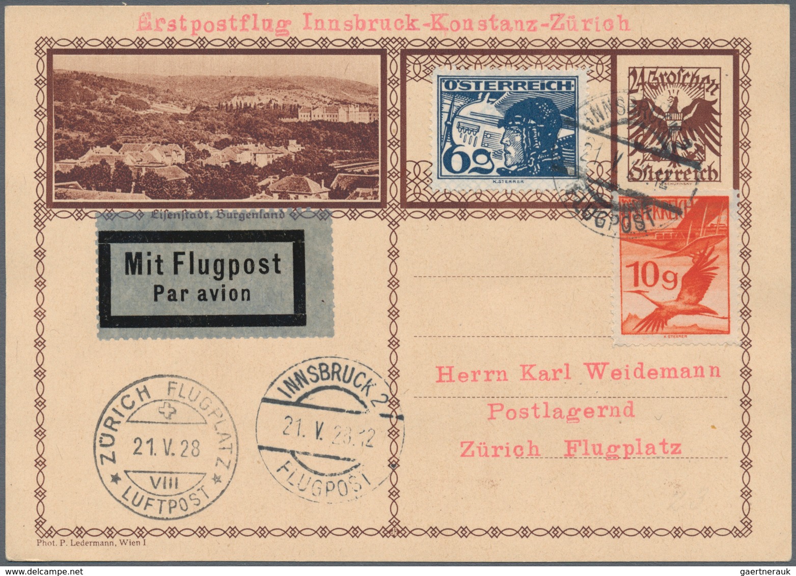 Österreich - Flugpost: 1918/1938, gehaltvolle Sammlung mit über 250 Flugpostbelegen, chronologisch s