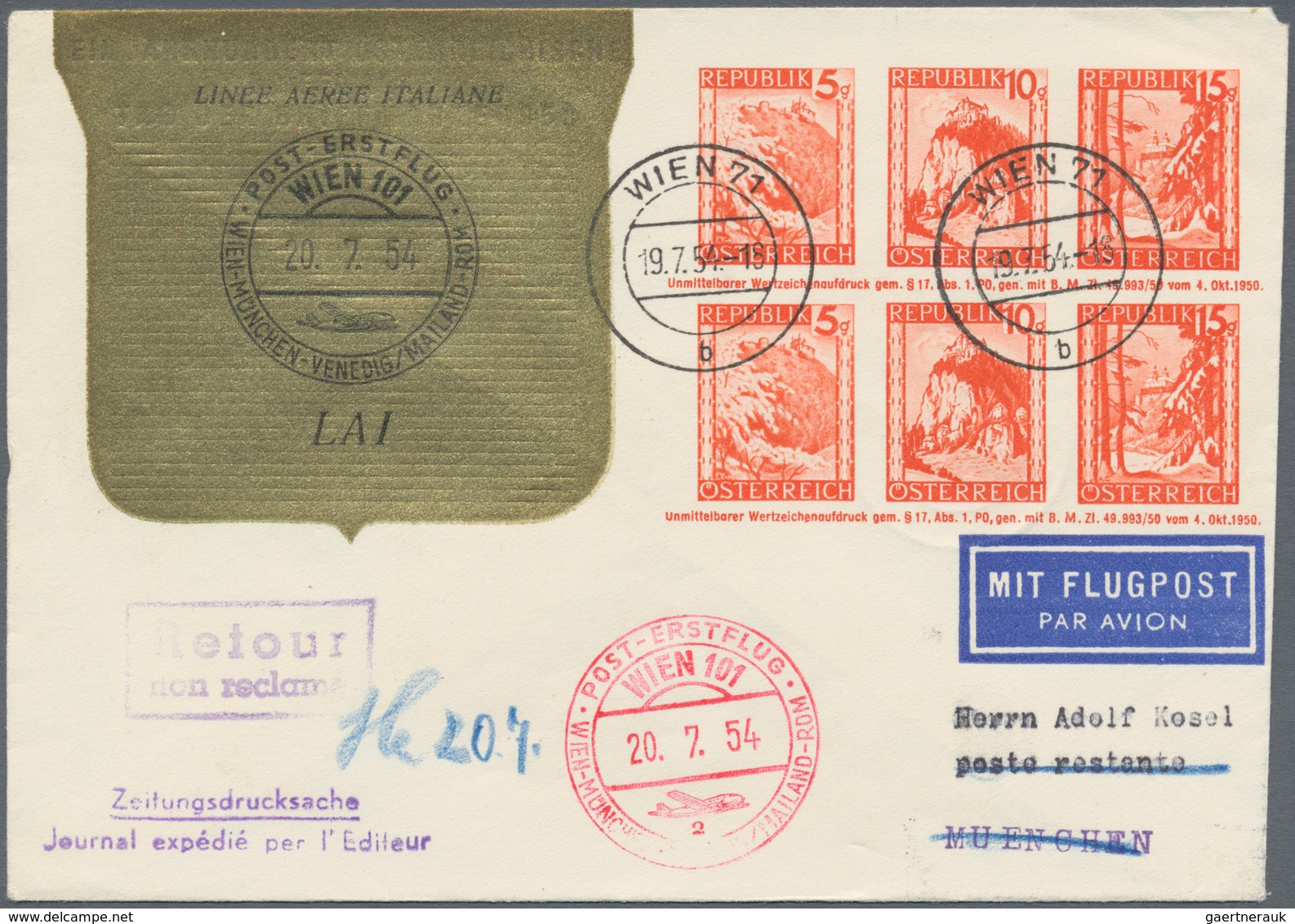 Österreich - Flugpost: 1946/1973, reichhaltige Sammlung mit ca. 630 Flugpostbelegen in 8 Briefealben