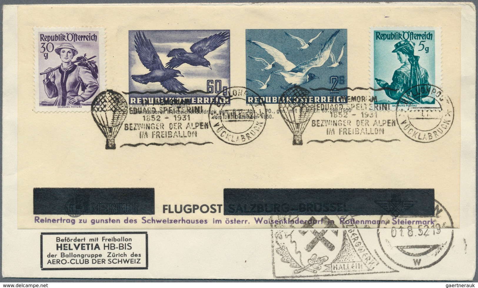 Österreich - Flugpost: 1950/1965, Kinderdorf-Sonderballonpost: Gehaltvolle Spezialsammlung Mit Ca.75 - Otros & Sin Clasificación