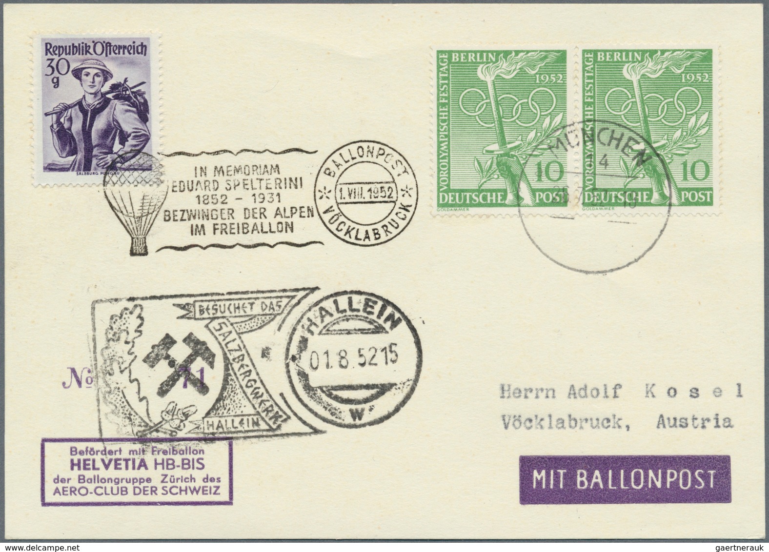 Österreich - Flugpost: 1950/1965, Kinderdorf-Sonderballonpost: Gehaltvolle Spezialsammlung Mit Ca.75 - Otros & Sin Clasificación