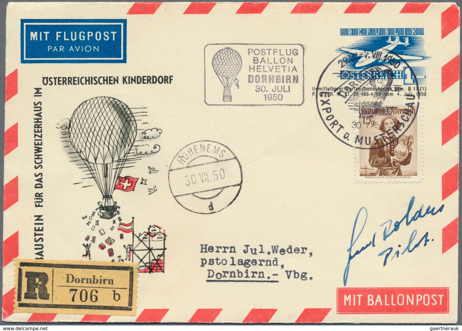 Österreich - Flugpost: 1950/1965, Kinderdorf-Sonderballonpost: Gehaltvolle Spezialsammlung Mit Ca.75 - Otros & Sin Clasificación