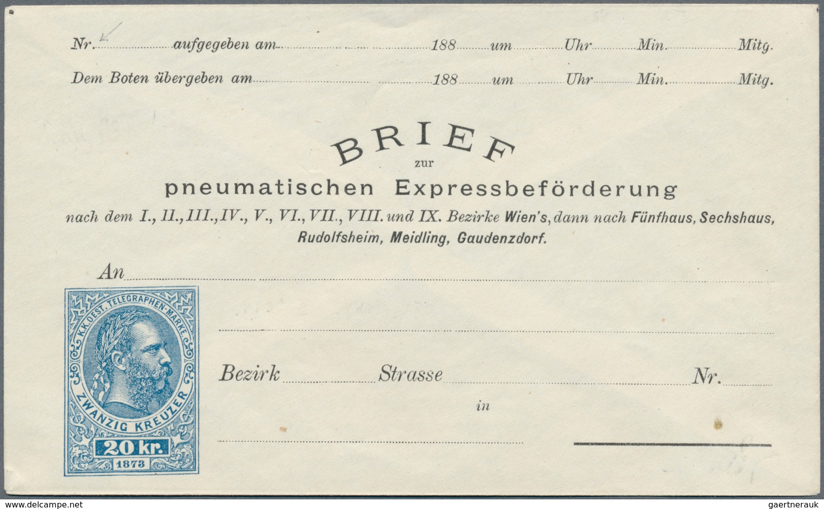 Österreich - Ganzsachen: 1875/1922, Sammlung Mit über 60 ROHRPOST-Ganzsachen, Meist Ungebraucht Ab M - Otros & Sin Clasificación