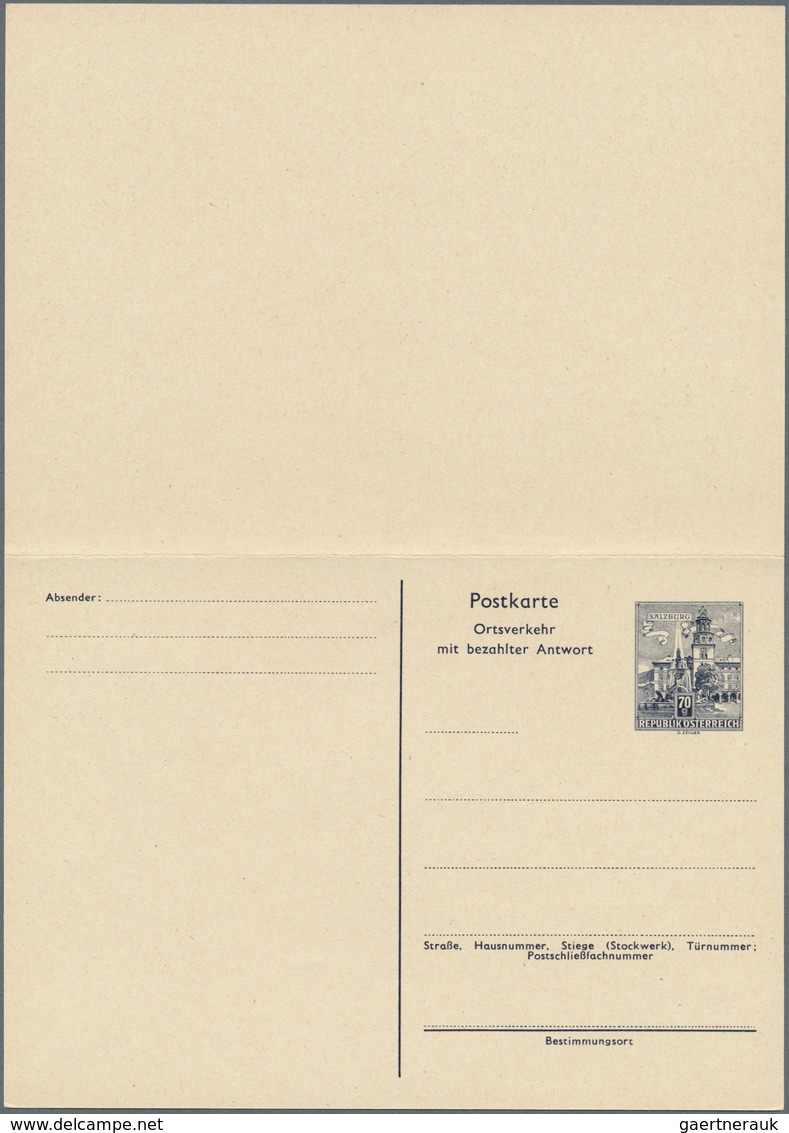Österreich - Ganzsachen: 1945/1967, Interessanter Sammlungsbestand Mit Ca. 50 Ungebrauchten Antwortd - Otros & Sin Clasificación
