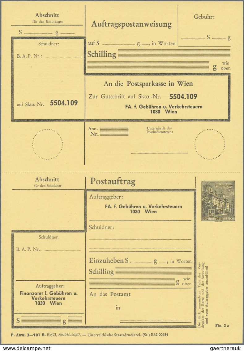 Österreich - Ganzsachen: 1958/1976, Sehr Schöne Partie Mit 12 Verschiedenen Ungebrauchten Postauftra - Autres & Non Classés