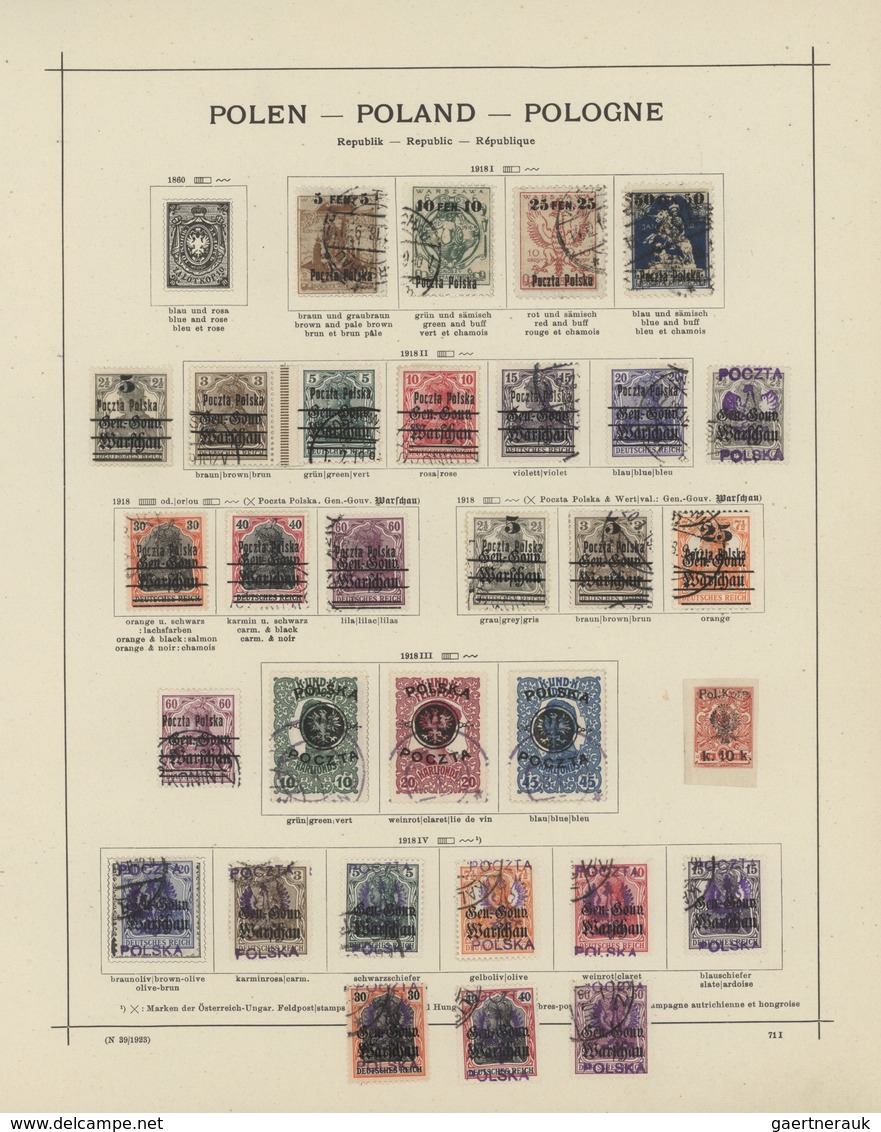 Polen: 1918/1973, Mint And Used Collection On Album Pages With Main Value In The Pre-1950 Period, Sh - Other & Unclassified