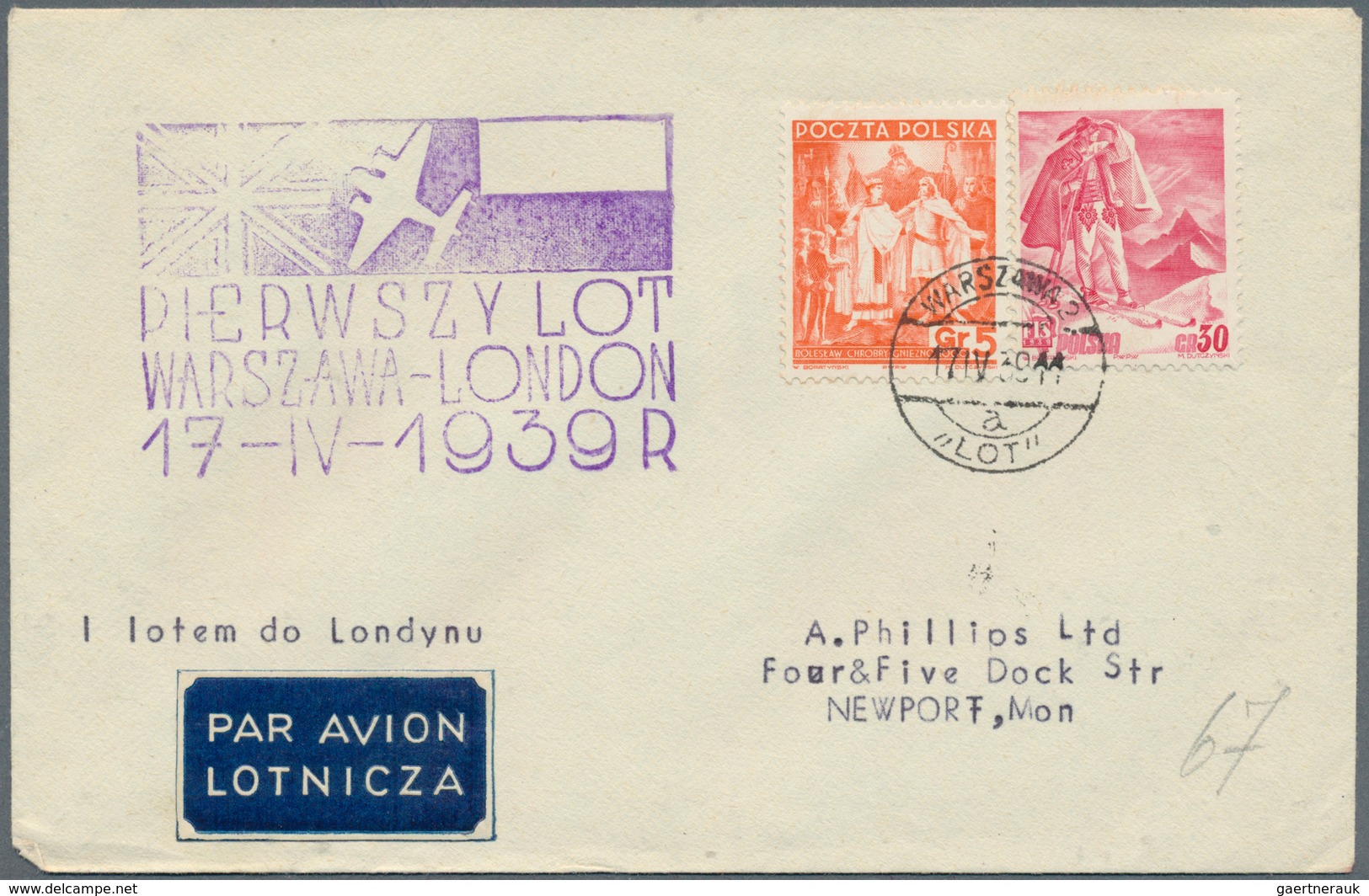 Polen: 1929/1939, Lot Of Four 1st Flight Covers: 1.6.29 Poznan-Gdansk, 1.6.29 Bydgoszcz-Poznan, 27.X - Otros & Sin Clasificación