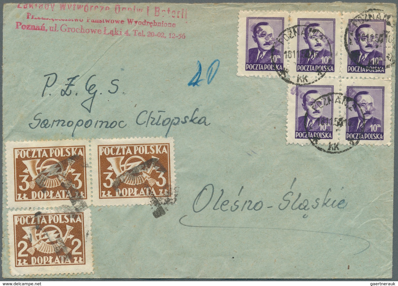 Polen: 1950/1951, GROSZY OVERPRINTS: Very Comprehensive Collection Of More Than 250 Covers From The - Otros & Sin Clasificación