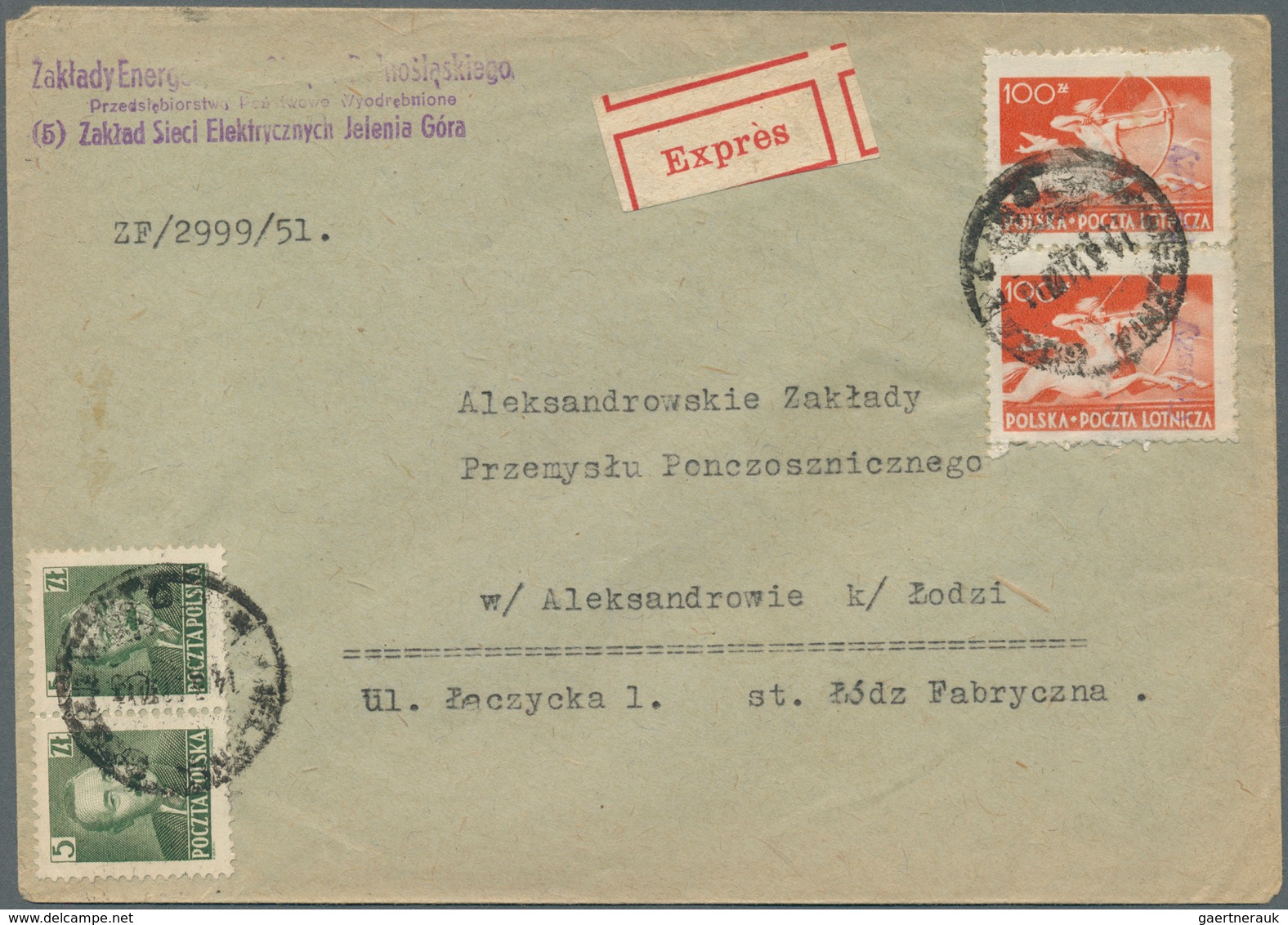 Polen: 1950/1951, GROSZY OVERPRINTS: very comprehensive collection of more than 250 covers from the