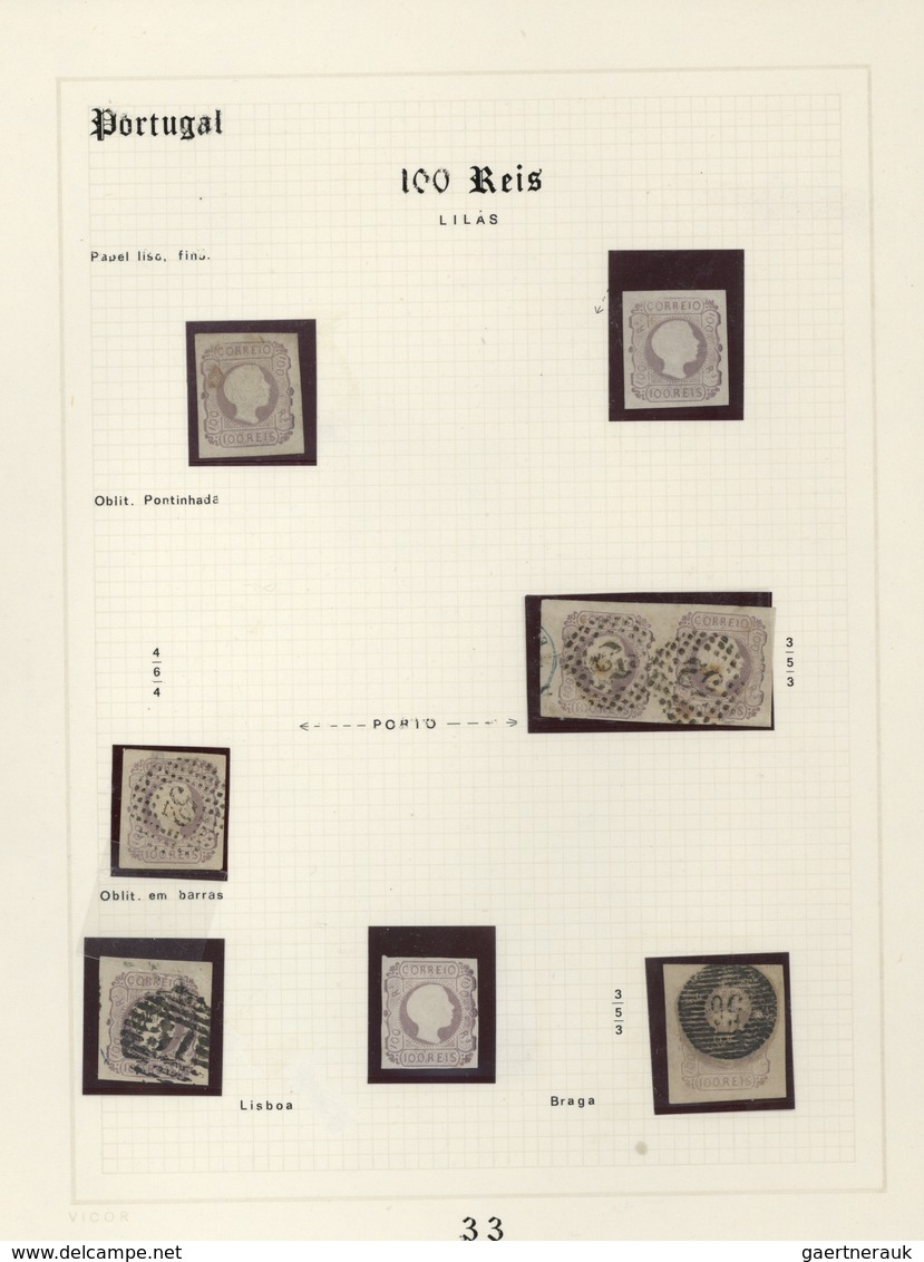 Portugal: 1853/1864, Specialised Exhibit Collection Of Embossed First Issues On Apprx. 70 Album Page - Unused Stamps