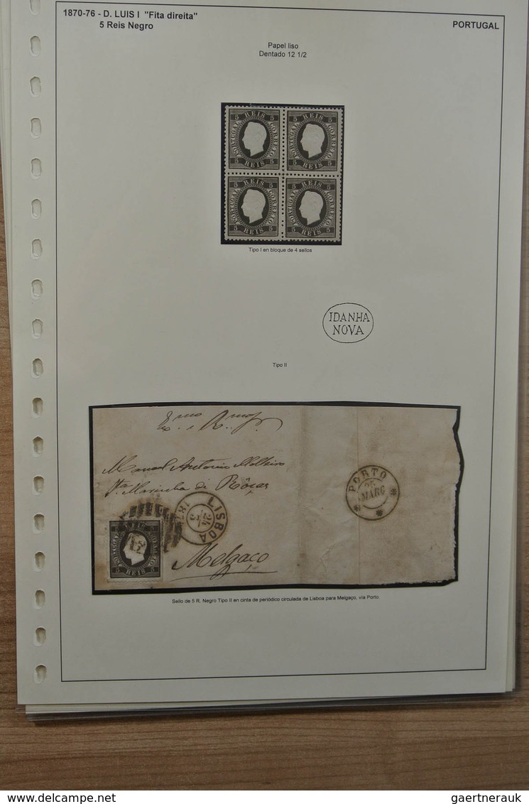 Portugal: 1866-1876. Nice mint hinged and used remainder collection King Luis I 1866-1876 on exhibit